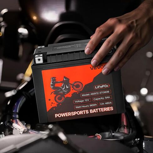 VEVOR Motorcycle Battery, 12 Volt 7Ah, LiFePO4 Lithium Pre-Charged Powersports Battery, Maintenance Free & High Performance, Compatible with ATV, Motorcycle, Jet Skis, Scooter, UTV, and More in Saudi Arabia
