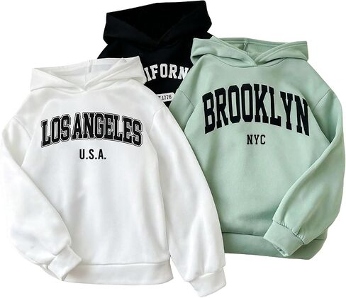 SOLY HUX Girl's Hoodies 3 Piece Set Letter Graphic Long Sleeve Hooded Sweatshirts Fall Clothes in Saudi Arabia