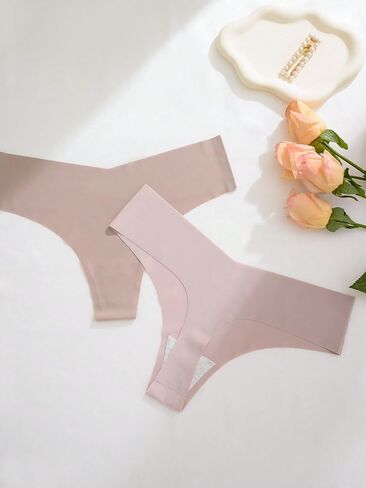 Oyoangle Women's 5 Pack Seamifless Indwear Low Rise Thong Thong No Show سراويل داخلية in Saudi Arabia