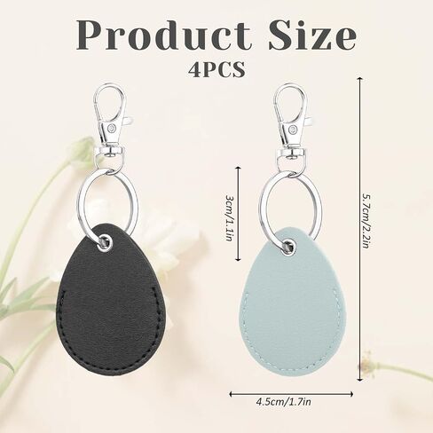 Leather Key Fob Holder, 4 Pcs PU Leather Keychain Key Holder for Keychain General Keys Fob, for Keys ID-Keys Cards (Green, Brown) in Saudi Arabia