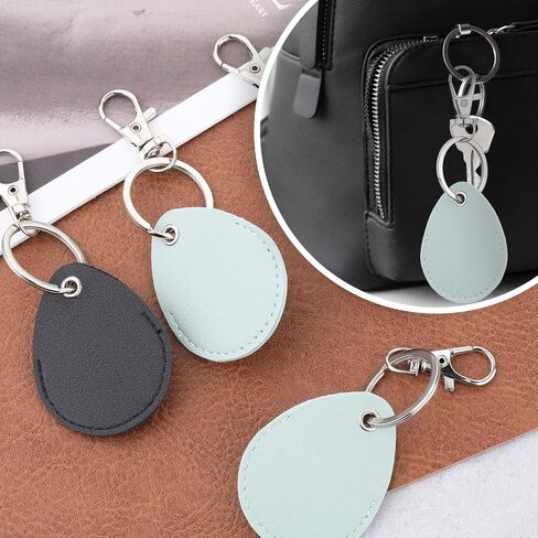 Leather Key Fob Holder, 4 Pcs PU Leather Keychain Key Holder for Keychain General Keys Fob, for Keys ID-Keys Cards (Green, Brown) in Saudi Arabia
