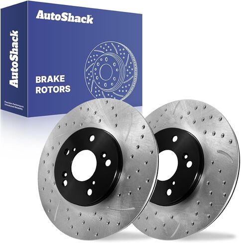 Autoshack Black Hat محفورة ودوارات فرامل متدنية في الفترة من 2006-2009 هوندا أكورد 2009-2014 Acura TSX 2.4L 3.0L 3.5L V6 FWD PR41521LR in Saudi Arabia