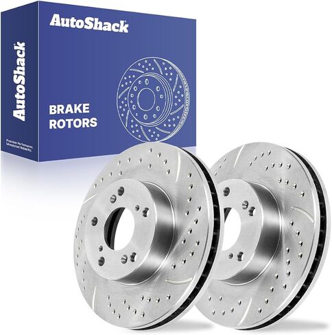 Autoshack Black Hat محفورة ودوارات فرامل متدنية في الفترة من 2006-2009 هوندا أكورد 2009-2014 Acura TSX 2.4L 3.0L 3.5L V6 FWD PR41521LR in Kuwait