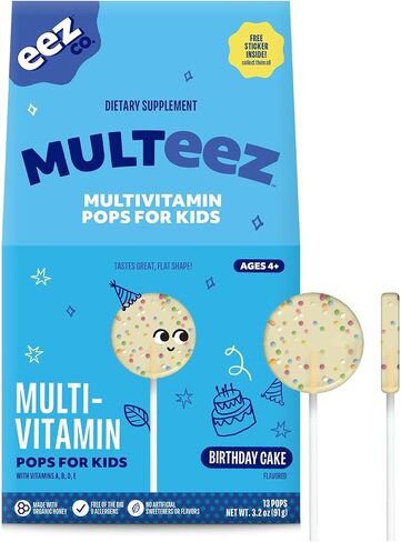 Lolleez MULTEEZ Multivitamin & Immune Support Pops for Kids, Cherry Berry 13ct in Saudi Arabia
