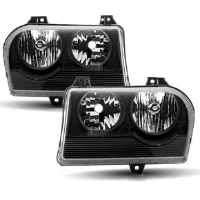 Headlights Assembly Compatible with 2005 2006 2007 2008 2009 2010 Chrysler 300C Halogen Type Head Lamps Projector Headlight, Chrome Housing in Saudi Arabia