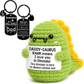 الدعم العاطفي للديناصورات الكروشيه مع سلسلة مفاتيح تحفيزية - حيوانات كروشيه إيجابية ودعم عاطفي - حيوانات كروشيه لطيفة ، شخصيات ديناصور صغيرة ، عيد ميلاد أمي وهدايا الأب in Kuwait