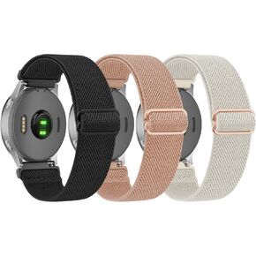 3 PACK Bands for Garmin Venu 3S / Venu 2S / Vivoactive 4S / Vivomove 3S / Forerunner 265s Watch Band, 18mm Quick Release Soft Stretchy Nylon Replacement Wristband Sport Strap for Garmin Forerunner 255S / 265S Bands Women Men in Kuwait