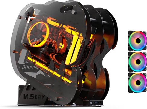 علبة ألعاب Micro-ATX/Mini-ITX المصغرة التي تم تحديثها مفتوحًا ، ولوحة جانبية زجاجية مقسمة ، مروحة ArgB PWM المثبتة مسبقًا ، مع USB3.0 ، USB-C ، دعم الرادياتير 240 مم أبيض in Kuwait