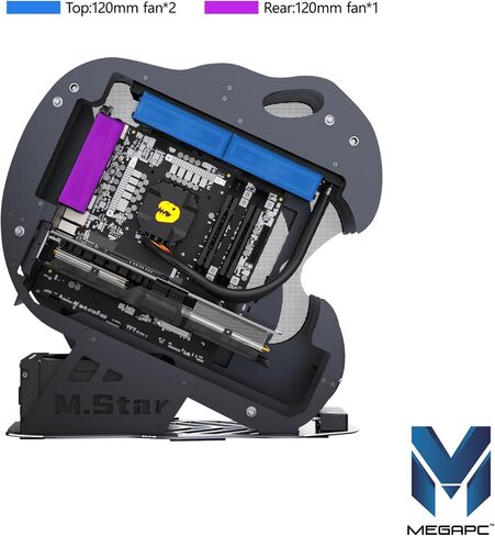 علبة ألعاب Micro-ATX/Mini-ITX المصغرة التي تم تحديثها مفتوحًا ، ولوحة جانبية زجاجية مقسمة ، مروحة ArgB PWM المثبتة مسبقًا ، مع USB3.0 ، USB-C ، دعم الرادياتير 240 مم أبيض in Kuwait