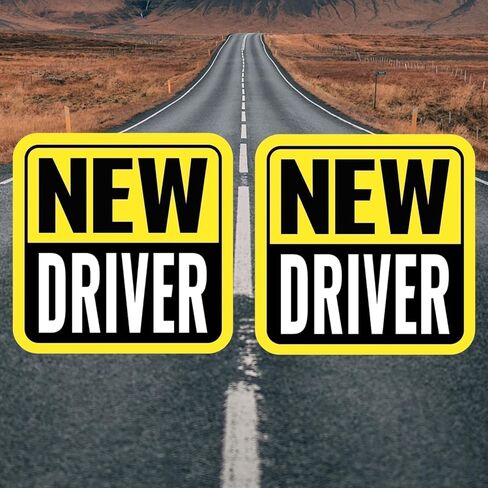 Safe Drive Student Driver Magnet, High-Visibility New Driver Magnet for Car, Durable Automotive Exterior Accessories with Reflective Stripes, 2-Pack (Yellow/Black-New) in Saudi Arabia