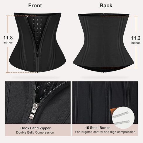 مدرب الخصر Shaperx للنساء السيطرة على التمرين الخصر Cincher Corset Hourglass Body Shaper Shipper and Hooks in Kuwait