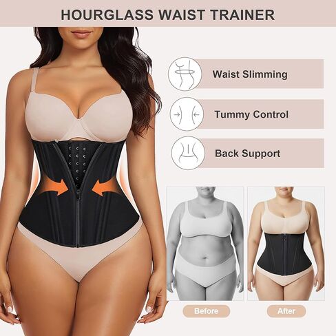 مدرب الخصر Shaperx للنساء السيطرة على التمرين الخصر Cincher Corset Hourglass Body Shaper Shipper and Hooks in Kuwait