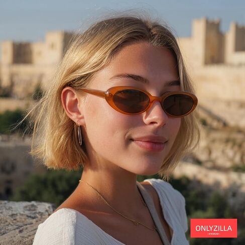 النظارات الشمسية البيضاوية الكلاسيكية الكلاسيكية للنساء والرجال على غرار التسعينات الصغيرة in Saudi Arabia