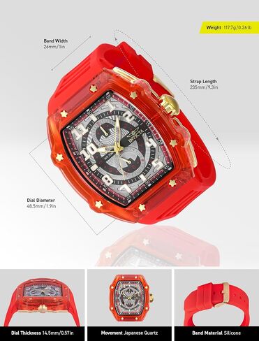 Invicta Racing Men 48.5mm Plastic Gold + Red Grey+Red dial VH61 Quartz in Saudi Arabia