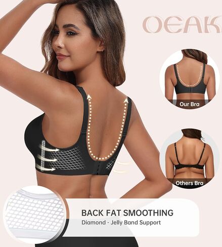 Oeak Womens مريحة دفع الدعم اللاسلكي Bras ورفع Brassiere v الرقبة تغطية كاملة كل يوم in Kuwait