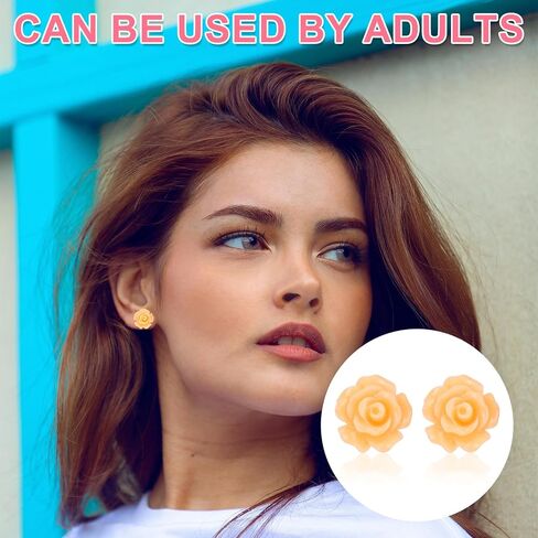 6 Pairs Dainty Daisy Flower Stud Earrings, Lightweight Sunflower Ear Posts Plastic Earrings for Sensitive Ears for Jewelry Gifts (6 Colors) in Kuwait