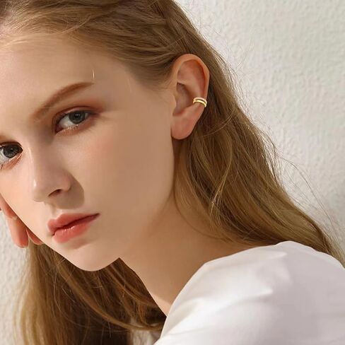 Solid 14K Gold Ear Cuff Earring for Women,14kt Real Gold Ear Cuff Hypoallergenic Non Piercing Cartilage Earring Jewelry Gifts for Her Mother Wife Christmas Birthday in Saudi Arabia