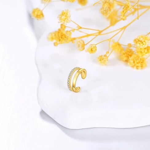 Solid 14K Gold Ear Cuff Earring for Women,14kt Real Gold Ear Cuff Hypoallergenic Non Piercing Cartilage Earring Jewelry Gifts for Her Mother Wife Christmas Birthday in Saudi Arabia