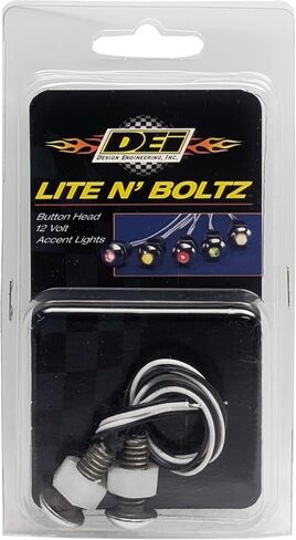 إضاءة التصميم الهندسية 030307 Lite'N Boltz باللون الأزرق - مسامير رأس بأزرار مضاءة LED (عبوة من 2) in Saudi Arabia