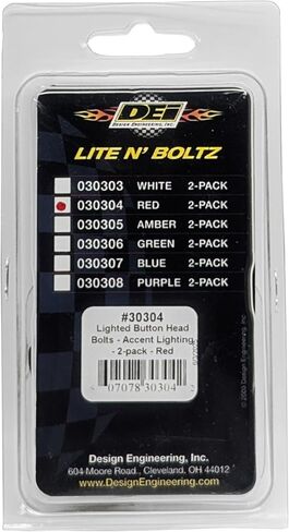إضاءة التصميم الهندسية 030307 Lite'N Boltz باللون الأزرق - مسامير رأس بأزرار مضاءة LED (عبوة من 2) in Saudi Arabia