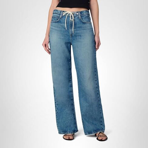 Joe's Women's The Ryan Relaxed Low Rise Straight Leg Draw Cord Denim Pant in Saudi Arabia