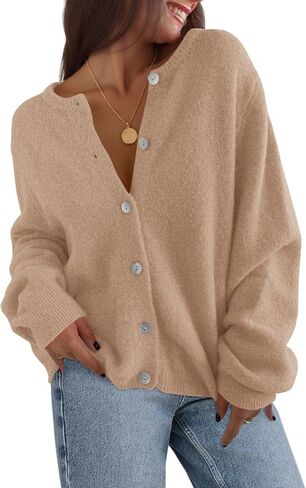 Saodimallsu Womens Cardigan Sensters زر أسفل الأكمام الطويلة متماسكة in Saudi Arabia