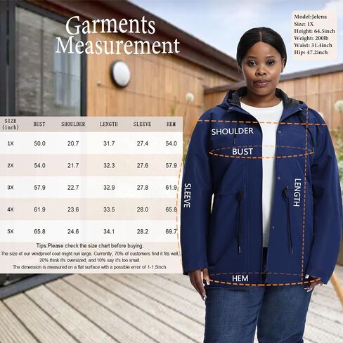 سترات مضادة للرياح ذات الحجم الفاتح للسيدات ، سترة مقاومة للماء مع غطاء محرك السيارة للسفر ، المشي لمسافات طويلة ، يوميًا in Kuwait