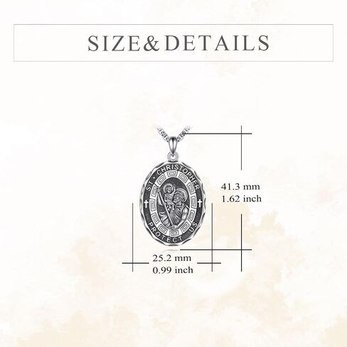 Saint Francis Necklace Sterling Silver Religious Protector Pendant St Francis Jewelry Gifts for Women Men in Kuwait