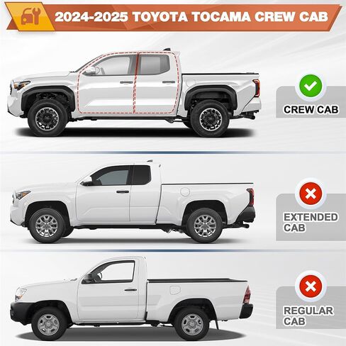 تشغيل لوحات CREW CAB 2 درج خطوة جانبية متوافقة مع مركبة 2005-2023 Toyota Tacoma Crew Max مع (4 أبواب فقط) مسحوق القضبان الصلب الكربونية المطلية بالمسحوق خطوة Nerf Bars in Kuwait