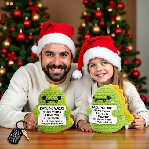 الدعم العاطفي للديناصورات الكروشيه مع سلسلة مفاتيح تحفيزية - حيوانات كروشيه إيجابية ودعم عاطفي - حيوانات كروشيه لطيفة ، شخصيات ديناصور صغيرة ، عيد ميلاد أمي وهدايا الأب in Kuwait