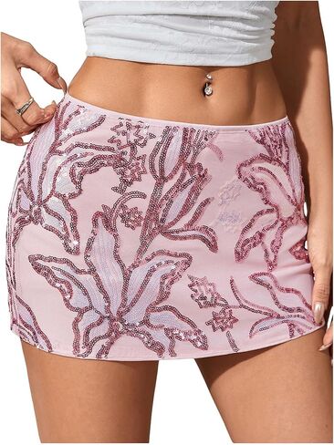 تنورة GORGLITTER النسائية ذات الترتر Y2k، تنورة شبكية لامعة منخفضة الارتفاع وحفلات النادي، تنورة قصيرة ضيقة in Kuwait