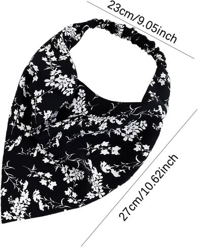 10PCS Hair Scarf Headband for Women, Classic Paisley & Floral Print Triangle Head Bandanas, Elastic Hair Kerchief, Boho Chiffon Head Scarf in Kuwait
