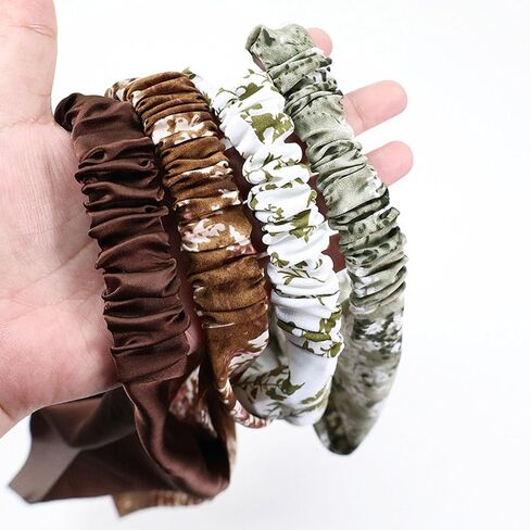 10PCS Hair Scarf Headband for Women, Classic Paisley & Floral Print Triangle Head Bandanas, Elastic Hair Kerchief, Boho Chiffon Head Scarf in Kuwait