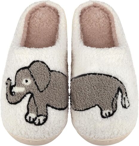 Slippers for Women Men Cute House Slippers Plush Fleece Lining Warm Home Shoes Slip-on in Saudi Arabia