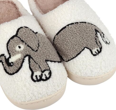 Slippers for Women Men Cute House Slippers Plush Fleece Lining Warm Home Shoes Slip-on in Saudi Arabia