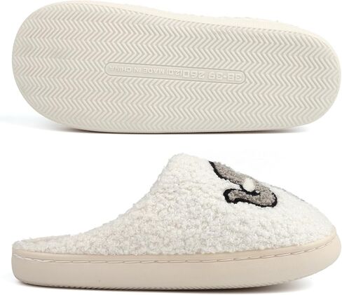 Slippers for Women Men Cute House Slippers Plush Fleece Lining Warm Home Shoes Slip-on in Saudi Arabia