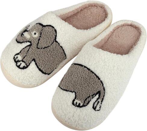Slippers for Women Men Cute House Slippers Plush Fleece Lining Warm Home Shoes Slip-on in Saudi Arabia