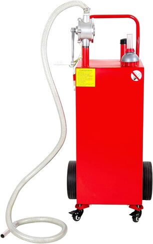 30 Gallon Portable Gas Caddy, Large Gasoline Diesel Can with Pump Rolling and Solid Rubber Wheels for Cars, ATV, Boats, Motorcycle, Black in Kuwait