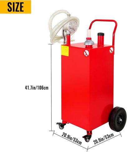 30 Gallon Portable Gas Caddy, Large Gasoline Diesel Can with Pump Rolling and Solid Rubber Wheels for Cars, ATV, Boats, Motorcycle, Black in Kuwait
