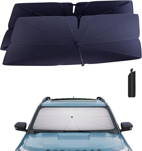Windshield Sun Shade Umbrella: for Nissan Rogue 2022 2023 2024 2025 - Front Car Window Shades - Double Rogue-2022-2025 Thickened Foldable Sunshades Block UV Keep Cool in Kuwait