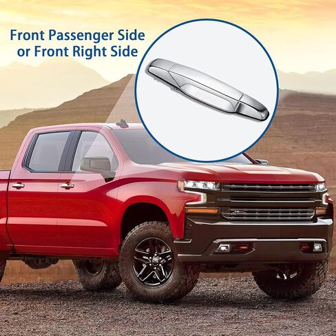 22738726 Exterior Chrome Door Handle Rear Right Passenger Side | for 2007-2013 Chevy Silverado Suburban Tahoe Avalanche, GMC Sierra Yukon, Cadillac Escalade | Replaces# 22738726, 25960522, 15915660 in Kuwait