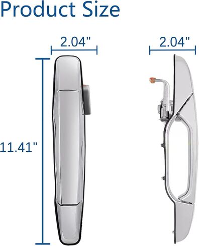 22738726 Exterior Chrome Door Handle Rear Right Passenger Side | for 2007-2013 Chevy Silverado Suburban Tahoe Avalanche, GMC Sierra Yukon, Cadillac Escalade | Replaces# 22738726, 25960522, 15915660 in Kuwait