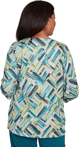 Alfred Dunner Lake Champlain Brushstrokes Melange Print Top in Saudi Arabia