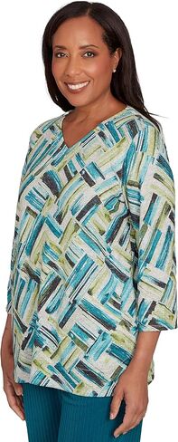 Alfred Dunner Lake Champlain Brushstrokes Melange Print Top in Saudi Arabia