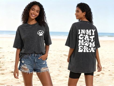 Dog Mom Gifts for Women Oversize Dog Mom Shirt Cute Animal Lovers Graphic Print Tops in Saudi Arabia