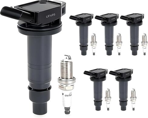 MUGE RACING UF557 حزمة ملف الإشعال ومسندات شرارة Iridium متوافقة مع Dodge Avenger Journey Caliber ، Chrysler Sebring Cirrus ، Jeep Compass Patriot 2.0L 2.4L ، استبدل# GN10346 ، 5C1644 ، 4606824AB in Kuwait