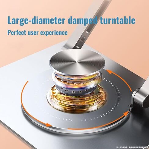 360 ° دوار كمبيوتر محمول حامل-2.5 ملم من الألومنيوم الفضائي الشاق ، ارتفاع قابل للتعديل وزاوية ، متينة وخفيفة الوزن ， حامل المكتب المريح لمدة 10-17 "Macbook/HP ، Silver in Kuwait