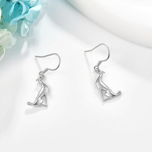 أقراط طباعة PAW للنساء 925 الجنيه الفضي الفضي Cat Paw Dangle أقراط Moonstone مجوهرات الهدايا للنساء in Saudi Arabia