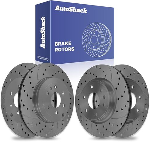 AutoShack Brake Rotors Front and Rear Brake Rotor Replacement Kit for Chevrolet Traverse GMC Acadia 2017 Acadia Limited 2008-2017 Buick Enclave 2007-2010 Saturn Outlook V6 AWD FWD R65152R65153 in Kuwait