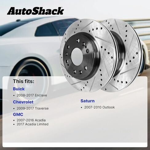 AutoShack Brake Rotors Front and Rear Brake Rotor Replacement Kit for Chevrolet Traverse GMC Acadia 2017 Acadia Limited 2008-2017 Buick Enclave 2007-2010 Saturn Outlook V6 AWD FWD R65152R65153 in Saudi Arabia